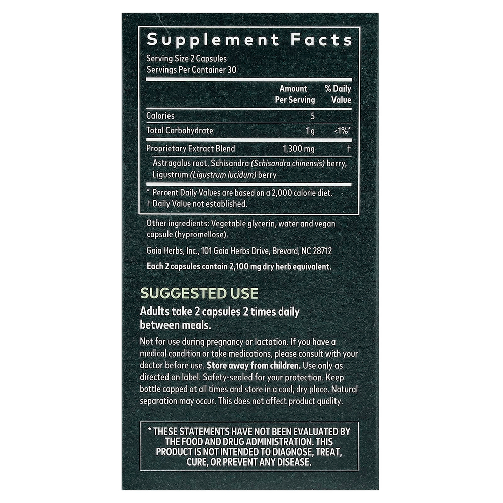 Gaia Herbs, Astragalus Supreme, 60 веганских фито-капсул с жидкостью
