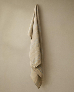 Zara Home - Льняное банное полотенце в полоску, бежевый, 90х150 см