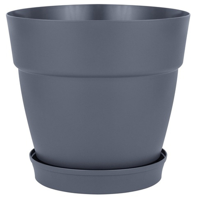 Горшок цветочный Villa de Fiori 26л D380мм, фиксированный поддон, на колесиках, вулканический серый