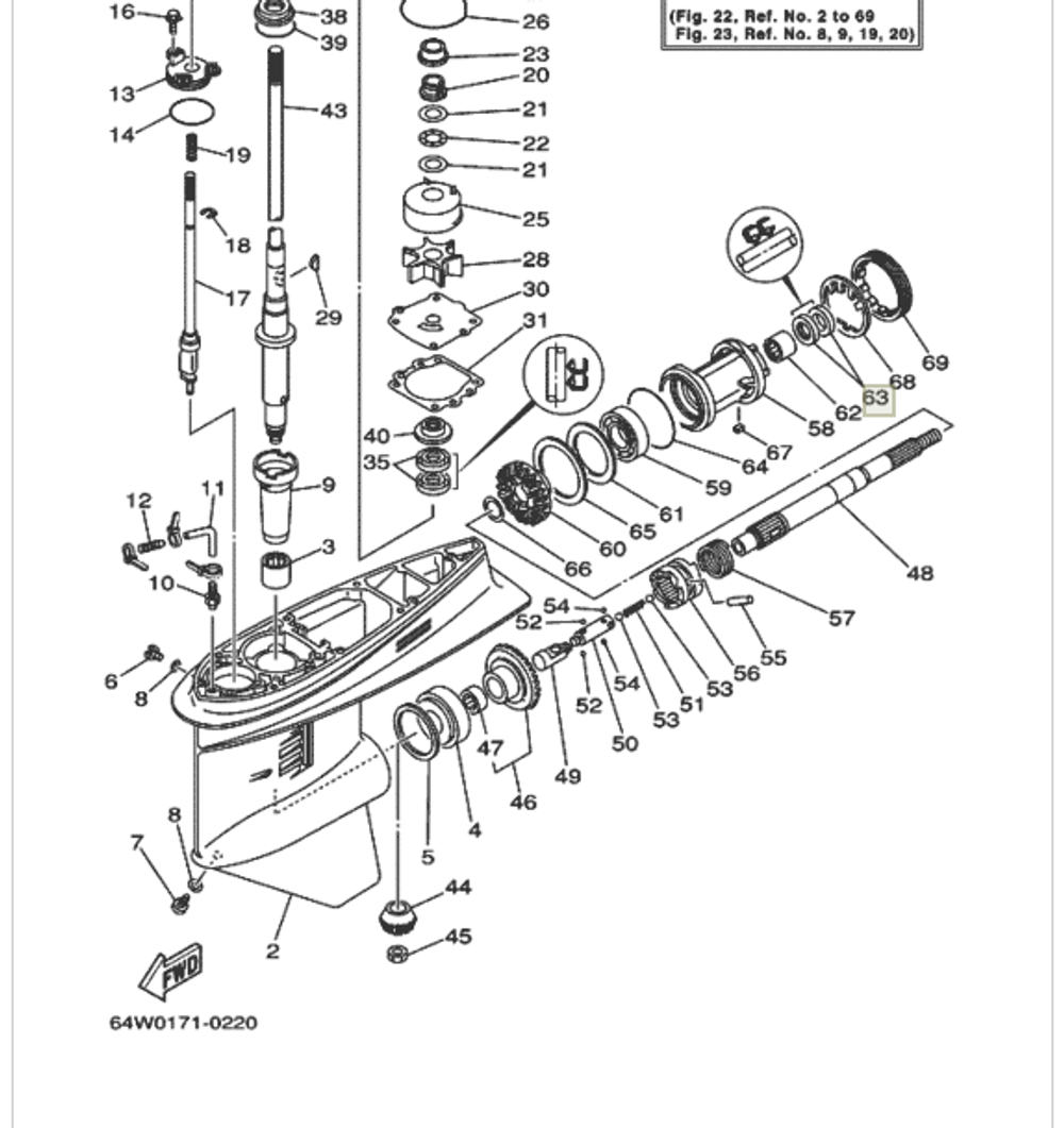 Сальник вала винта Yamaha (9310130M1700)