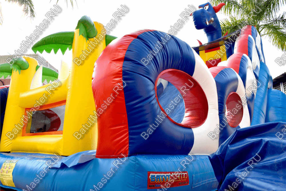 Коммерческий надувной батут-горка "Дракон" 11*6*8,5 м