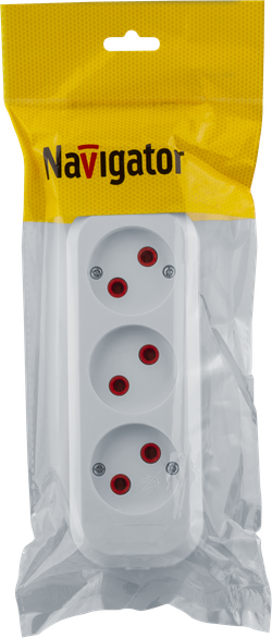 Колодка Navigator 61 585 NCA-BL01-03-X-WH 3гн б/з АБС пластик