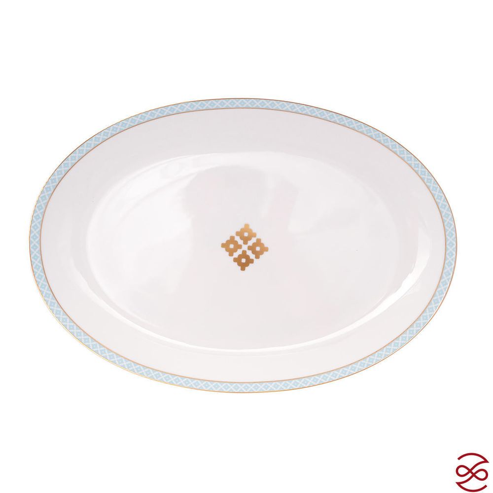 Блюдо овальное Falkenporzellan Corvara AERO BLUE-GOLD 35 см