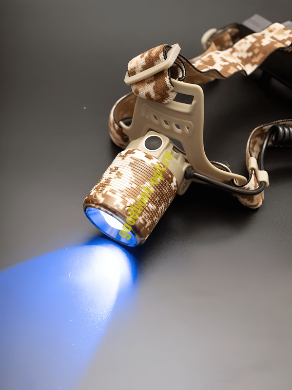 Тактический налобный фонарь YYC-OO2M-2 Камуфляж белый/синий цвет