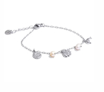 Анклет в цвете серебро ракушки