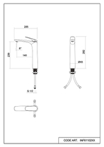 Смеситель для раковины Abelsberg Perfecta INF60102GM цвет Космическая сталь