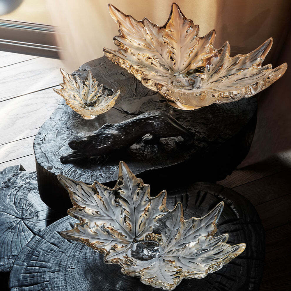 Чаша для фруктов Lalique Champs-Elysees золотая, 25 см