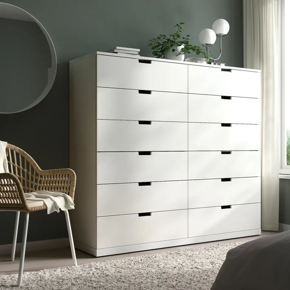 Комод - IKEA NORDLI/НОРДЛИ ИКЕА, 47х145х160 см, белый