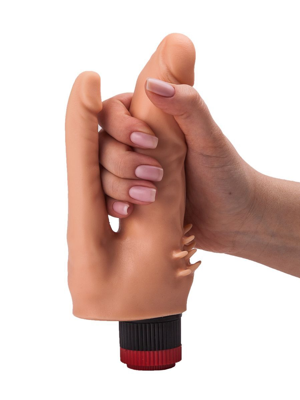 Анально-вагинальный вибромассажёр с шипами для массажа клитора - 17 см. (Цвет: телесный)