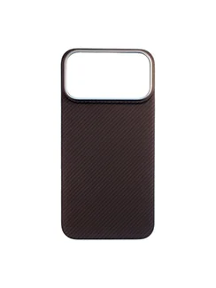 Карбоновый чехол для IPhone 17 Pro MAX with MagSafe черный полоска (Black)