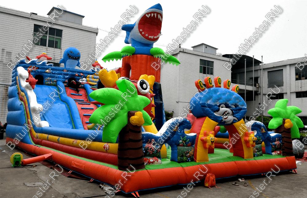 Коммерческий надувной батут "На морском дне" 16*8*8 м