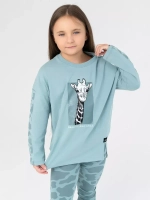 Зеленый костюм для девочки на весну с леггинсами