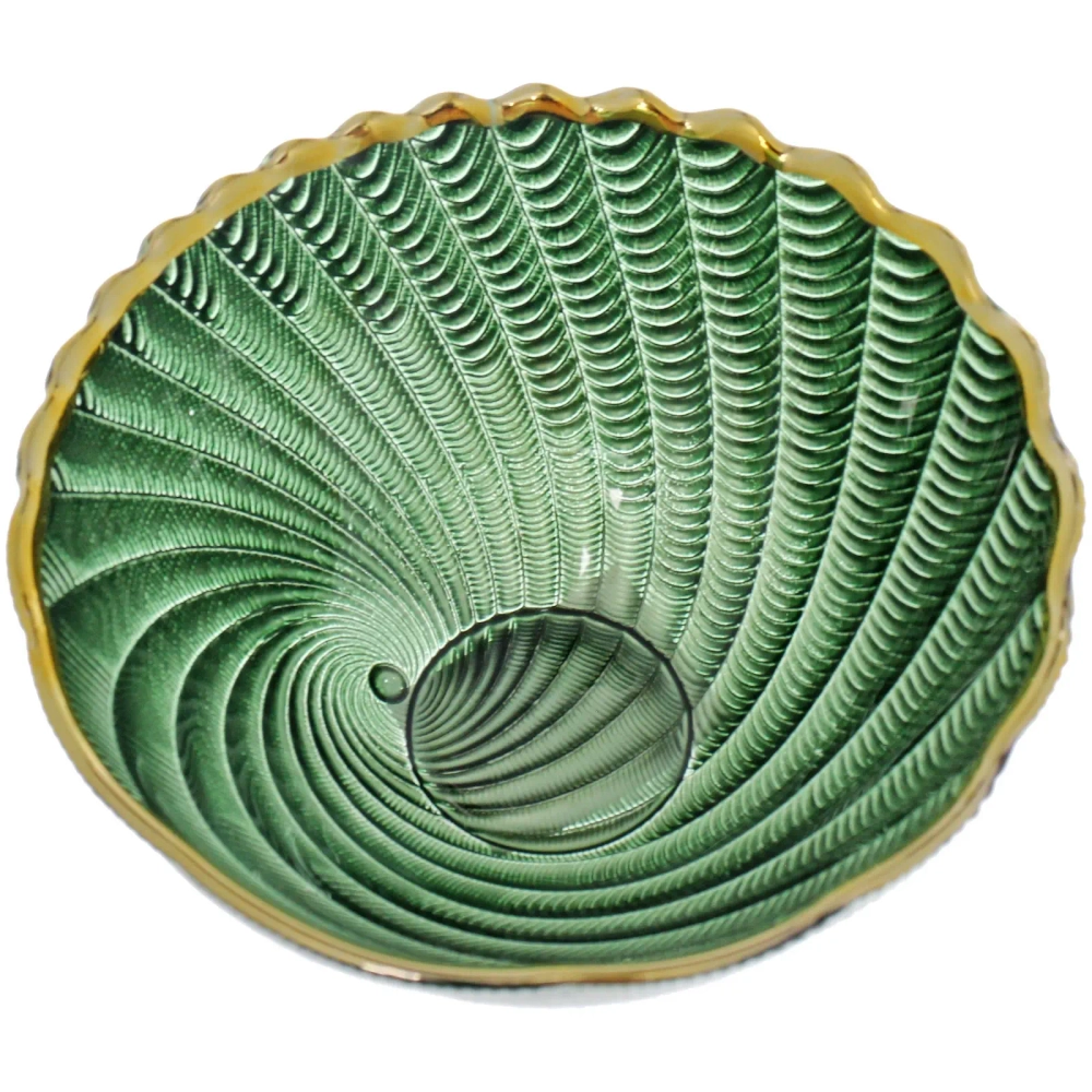 Салатник стеклянный «Фьюжн» 13*5,5см изумрудный перламутр