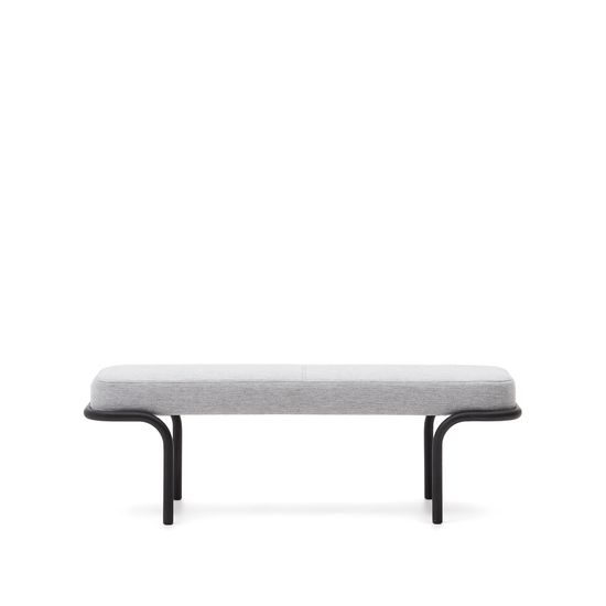 Compo Скамья из серой ткани и черного металла 130 см Испания