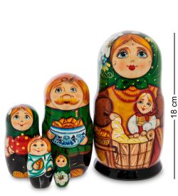 Народные промыслы МР-24/ 51-B Матрешка 5м «Анастасия с девочкой»