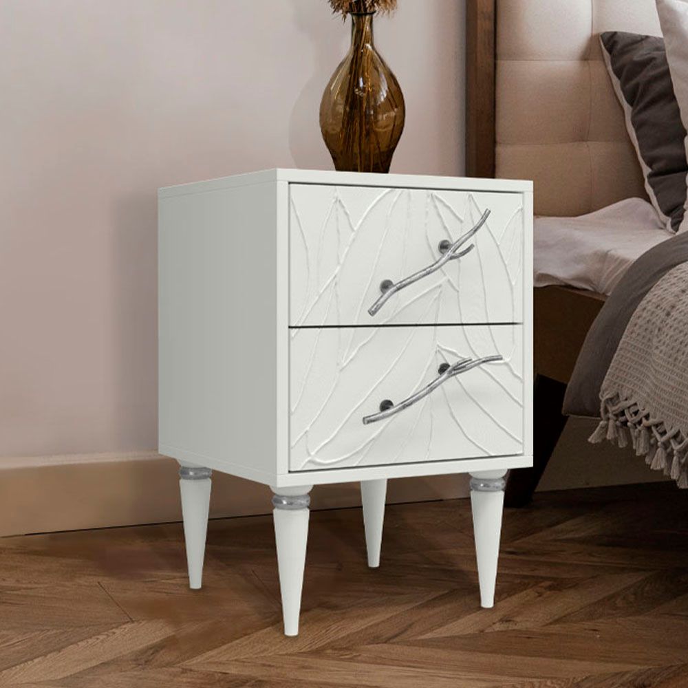 Тумба Арт Колор leaves Классик Сильвер Белый опал