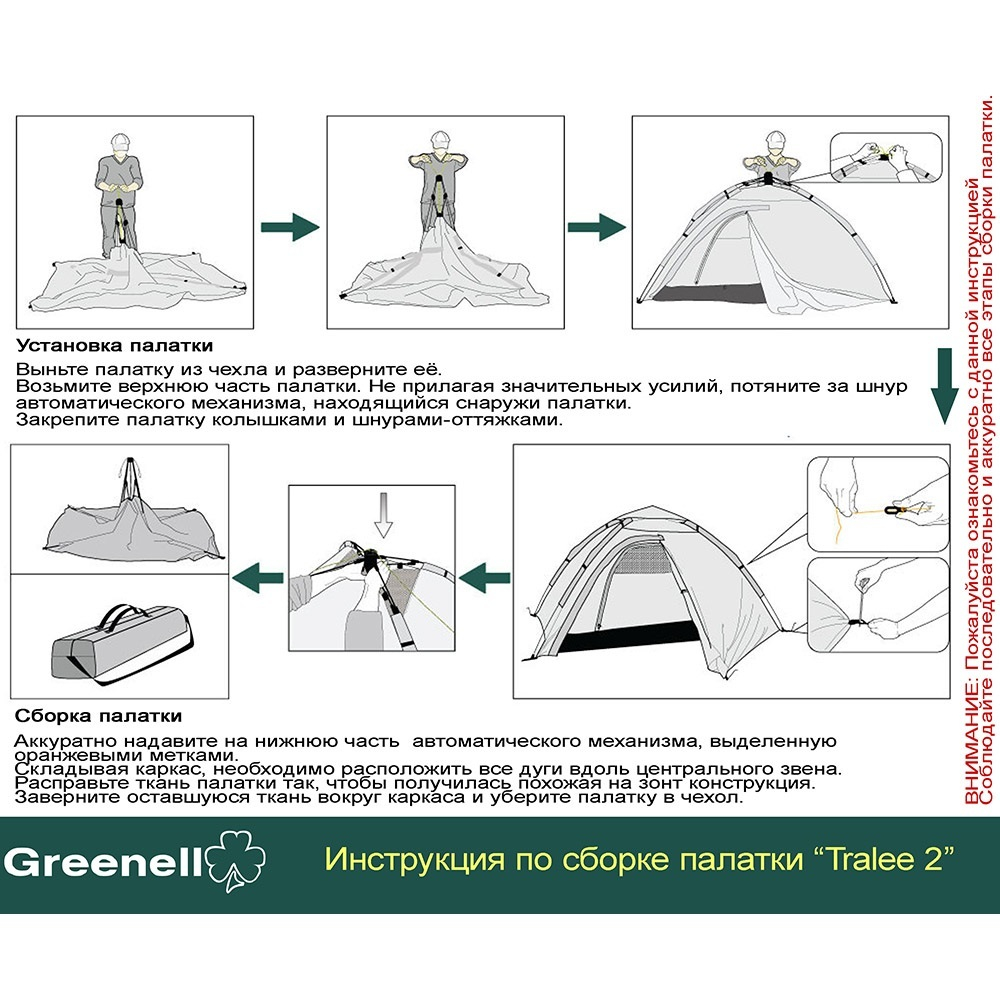 Палатка Greenell Трале 2 V2 Зеленая