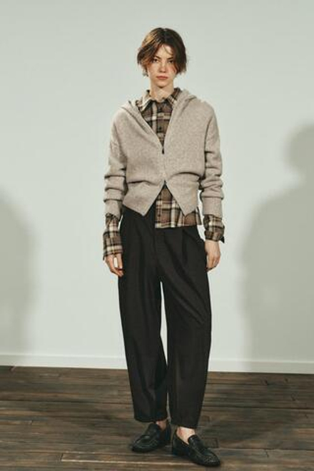 ZARA БРЮКИ В КЛЕТКУ С ЗАЩИПАМИ, СЕРЫЙ