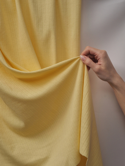 Рибана ажурная цвет сливочное масло, хлопок с эластаном