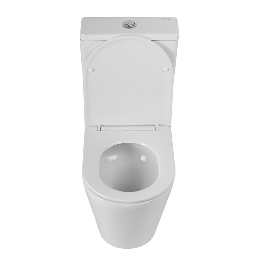 Унитаз-компакт безободковый BelBagno Flay-R BB2149CP-TOR/SC с крышкой-сиденьем микролифт, белый