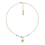 Колье Franck Herval, Summer, с ракушкой, нефритом, жемчугом, бирюзой и кристаллом, FH26.1-15-64620 (