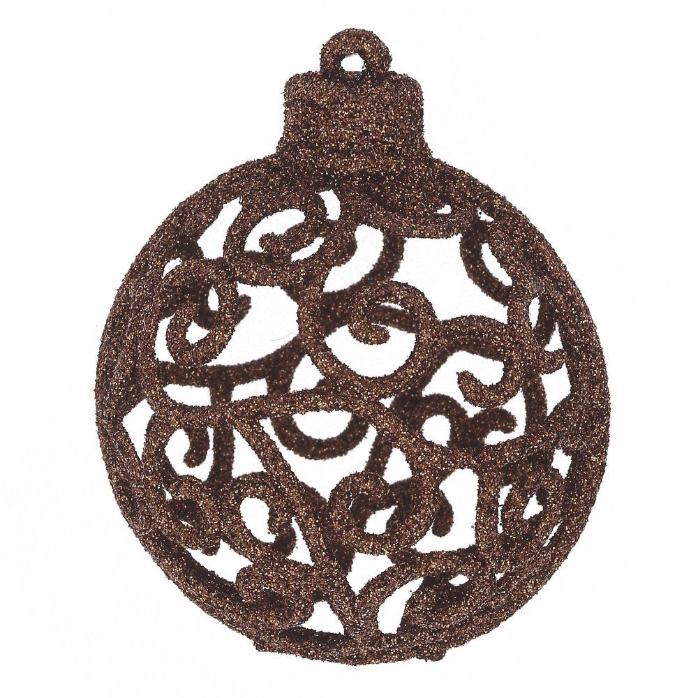 GAEM Набор из 6шт Украшение новогоднее Шар "Вензель шоколадный", D6 см, L6 W6 H7 см