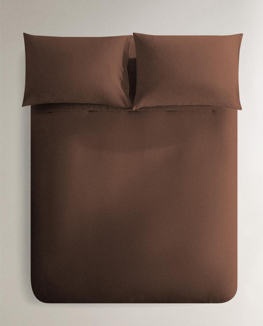 ZARA HOME (200 НИТЕЙ) ПОДОДЕЯЛЬНИК ИЗ ХЛОПКА ПЕРКАЛЬ, ШОКОЛАДНО-КОРИЧНЕВЫЙ