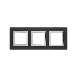 Рамка из алюминия, "Avanti", черная, 3 поста (6 мод.)