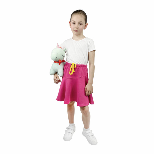 Юбка для девочки, модель №3 (с ассиметричной кокеткой), рост 116 см, фуксия