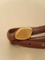 Ремень с декоративной пряжкой коричневый