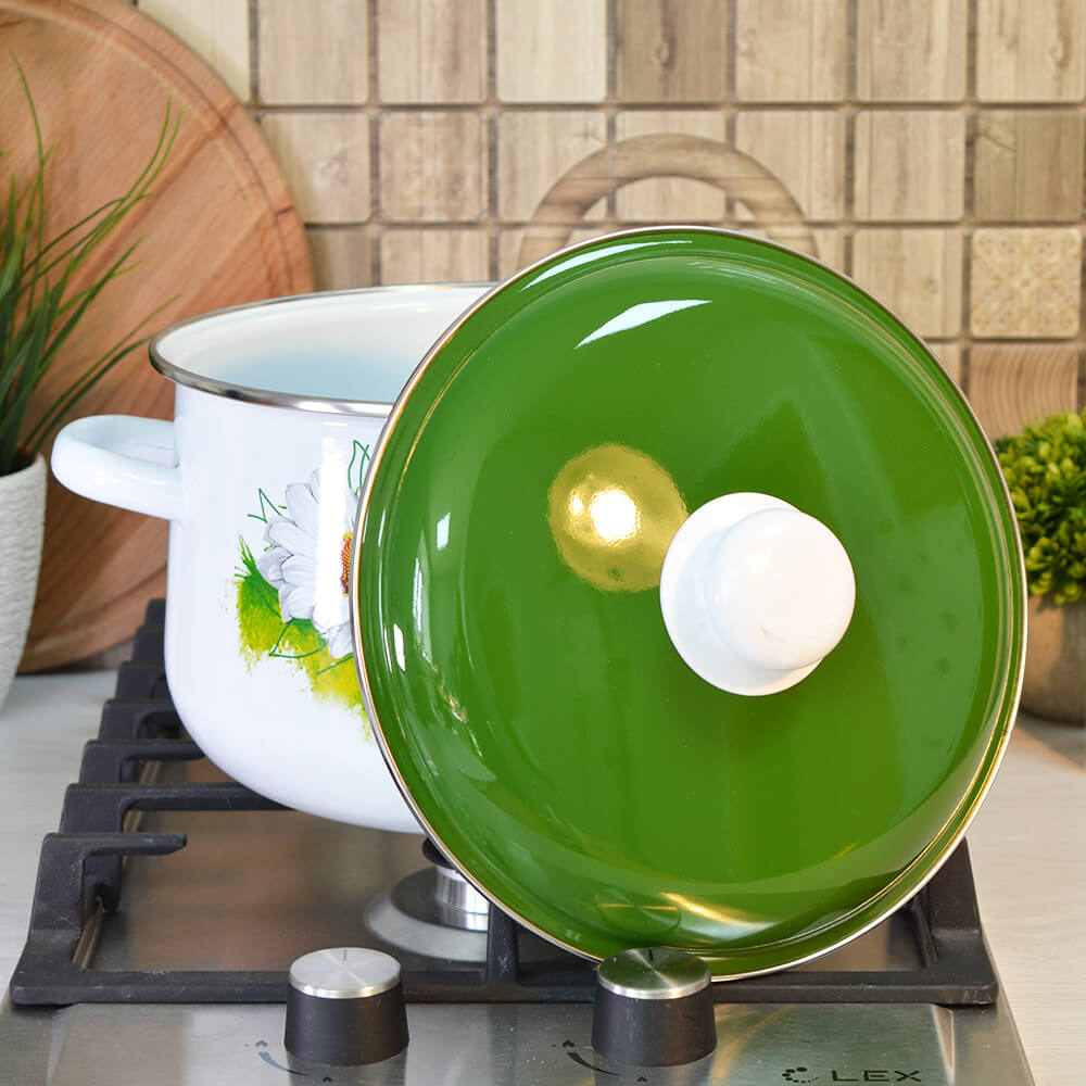 Кастрюля 5,5л коническая "Ромашки лето"