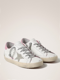 Super Star with suede star and pink heel tab