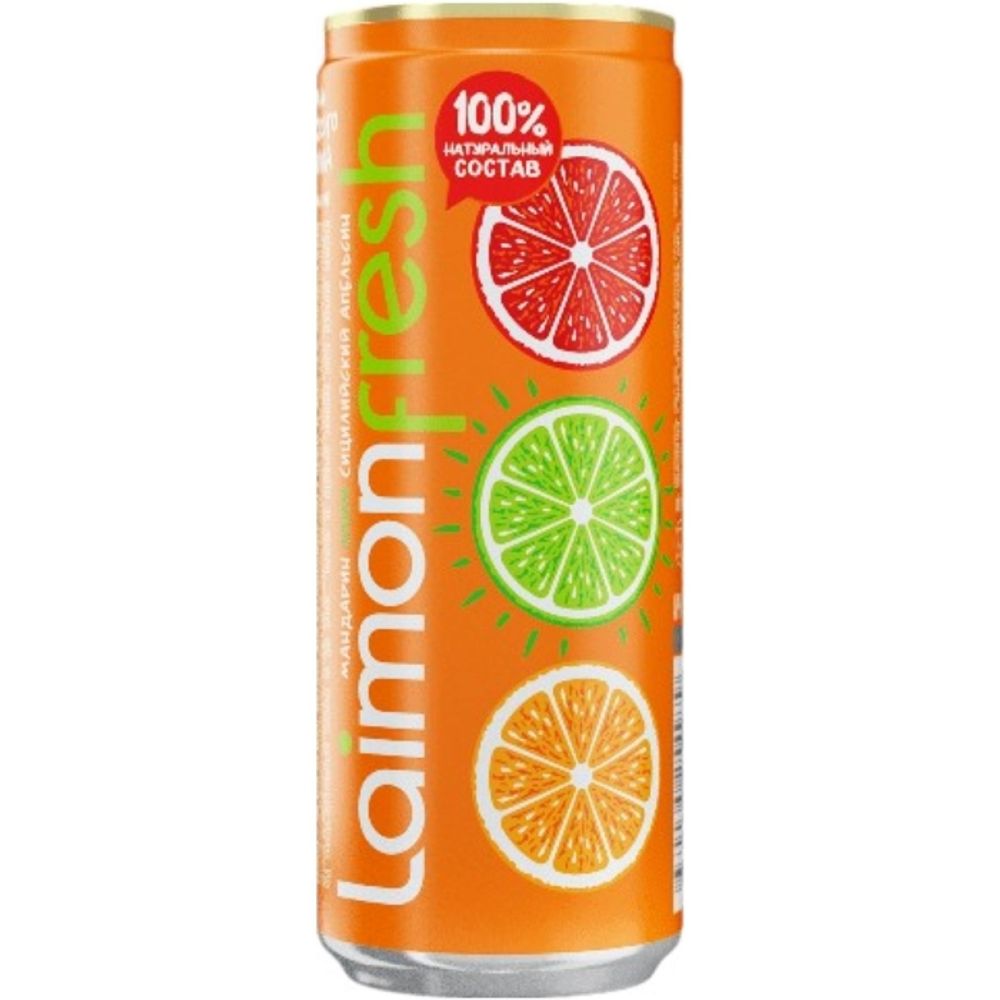 Напиток LAIMON FRESH мандарин-лайм-сицилийский апельсин ж/б 0,33л
