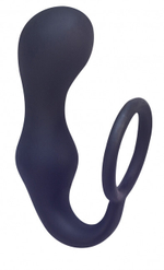 Эрекционное кольцо с анальной пробкой Double Pleasure Anal Plug Black (18 см , черный) (Цвет: черный)