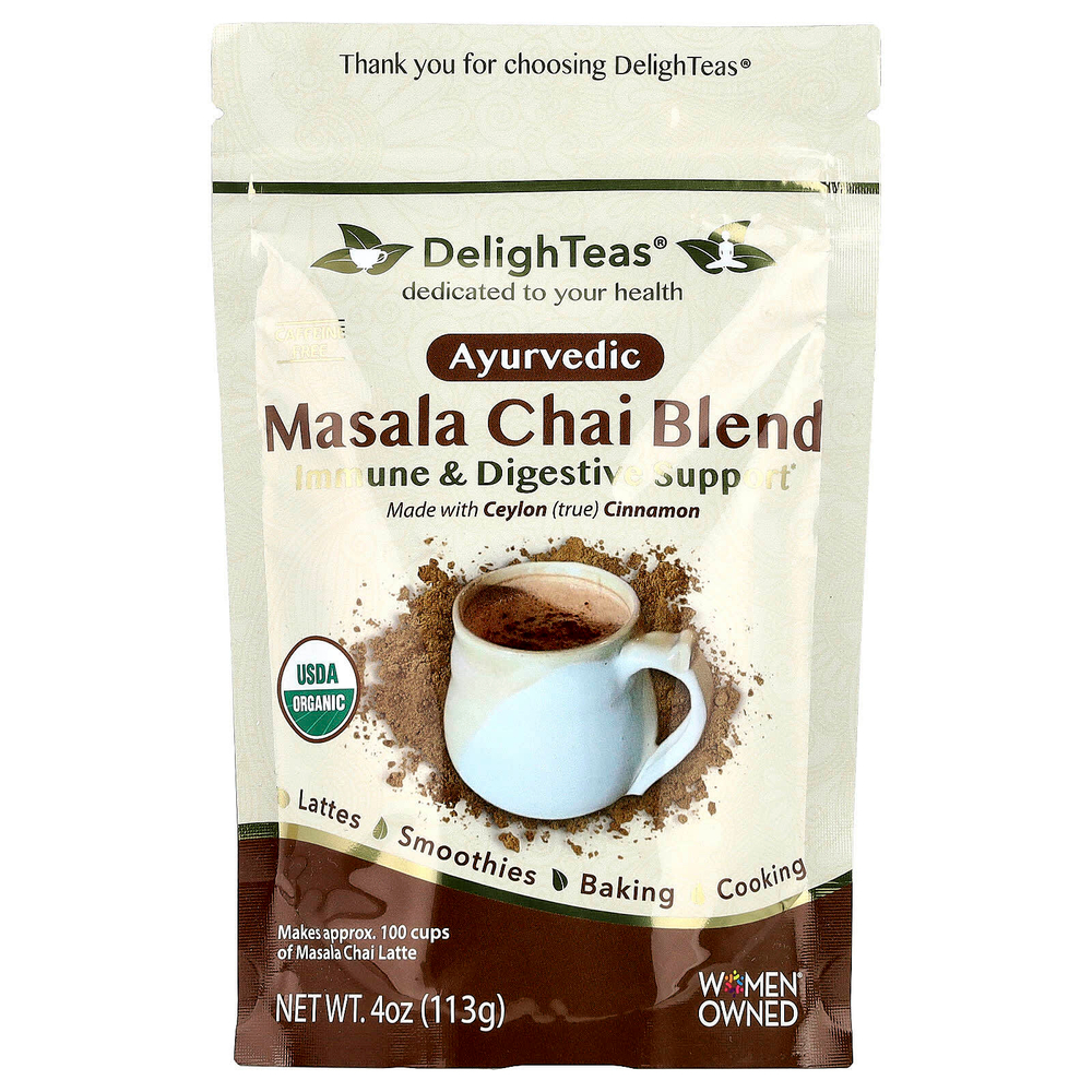 DelighTeas, Аюрведическая смесь чая масала, без кофеина, 113 г (4 унции)