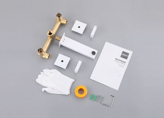 Смеситель ABBER Daheim AF82122W для раковины скрытого монтажа, белый матовый