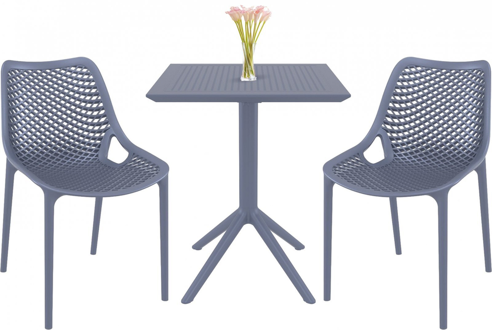 Комплект пластиковой мебели Siesta Contract Sky Folding 60 Air, темно-серый