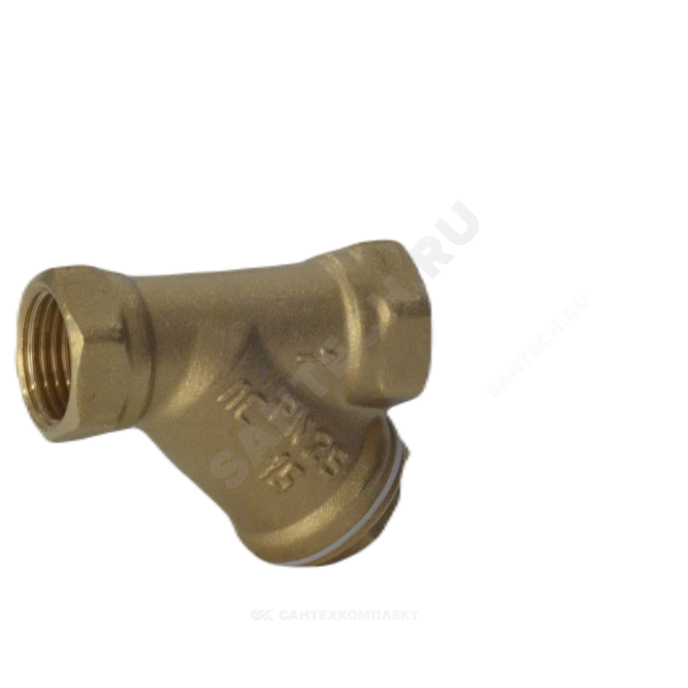Фильтр сетчатый Y-образный латунь Ду 15 Ру25 Тмакс=150 oC 1/2" ВР 46Б5фт1 под пломбу VALFEX VF.192.L00.012