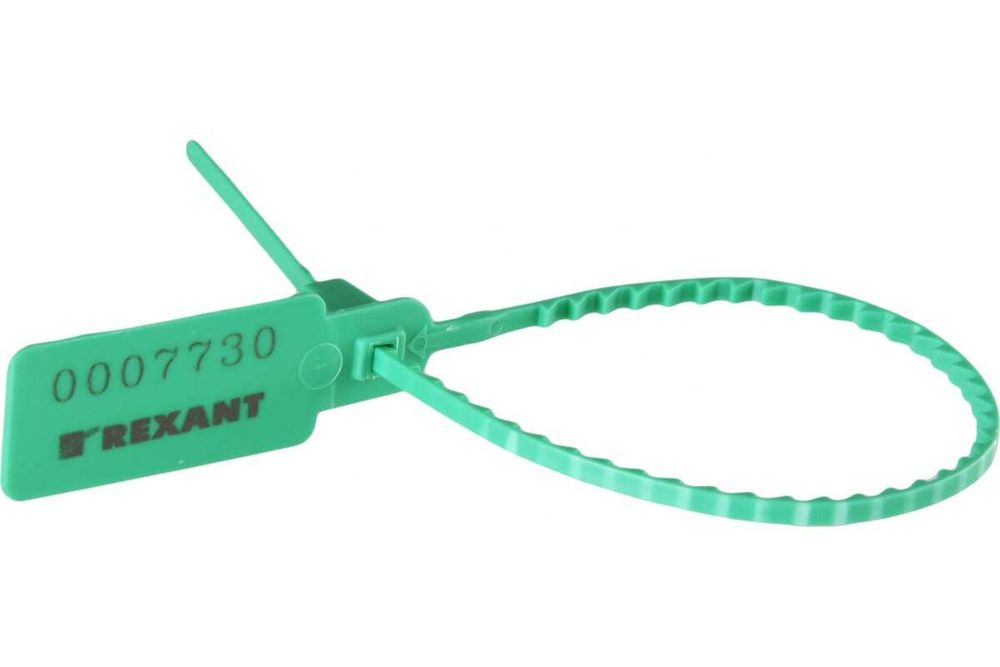 ПЛОМБА ПЛАСТИКОВАЯ REXANT 255ММ ЗЕЛЕНАЯ 07-6123
