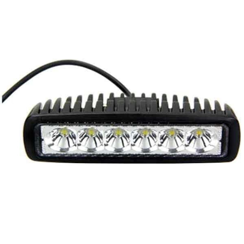 Фара светодиодная дополнительная 6 SMD 18W, 12/24V, 6000K  155*40*45 мм (прямоугольная) дальний (SKYWAY)