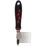 Расческа для удаления колтунов «ПРОФФ - МОЙ БРО», прорезиненная ручка, цвет красный/черный, 6*20см