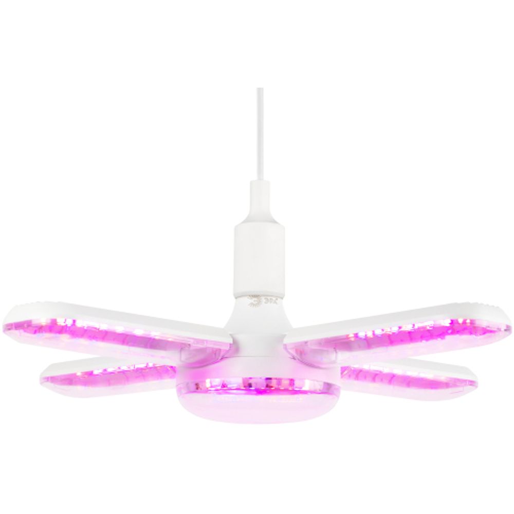 Фитолампа для растений светодиодная ЭРА GREEN LINE ФИТО-65W-PL-E27-GR 5-ти лепестковая розового свечения 65 Вт Е27 | ФИТО светильники