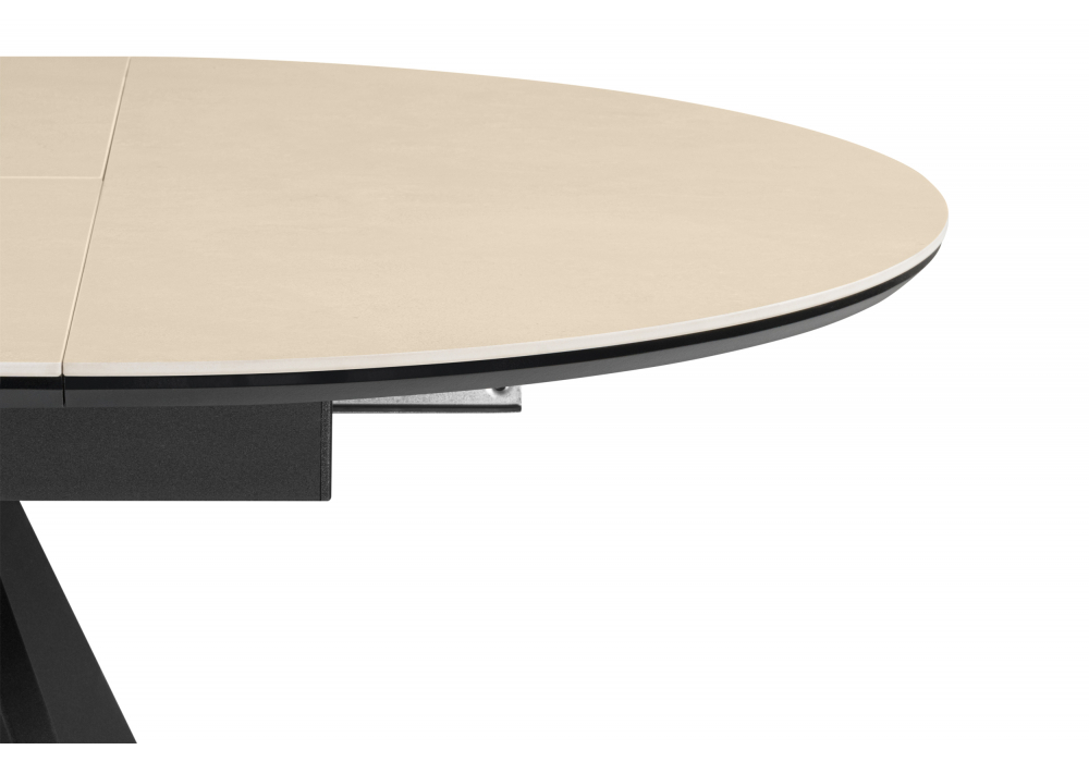 Керамический стол Woodville Трейси 90 okara light yellow, черный