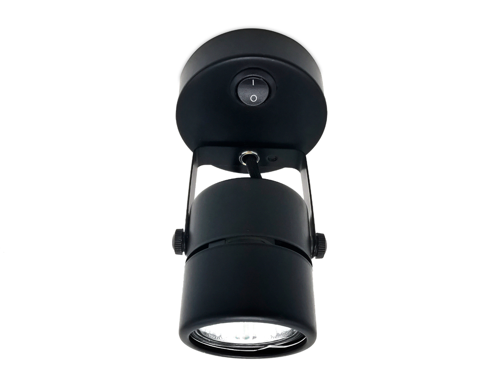 Накладной поворотный светильник с выключателем TA102 BK черный GU10 D80*130*D60