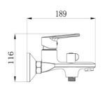 Смеситель для ванны, РМС, корот изл, с картриджем, хром, SL134-009E