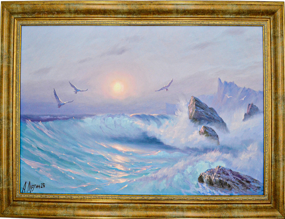 Лузгин А. А. Меотида. Холст, масло. Россия, 2023 г. 37 х 60 см.