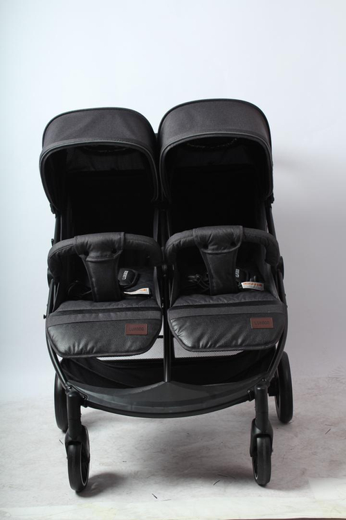 Прогулочная коляска Luxmom для двойни (тёмно серый)