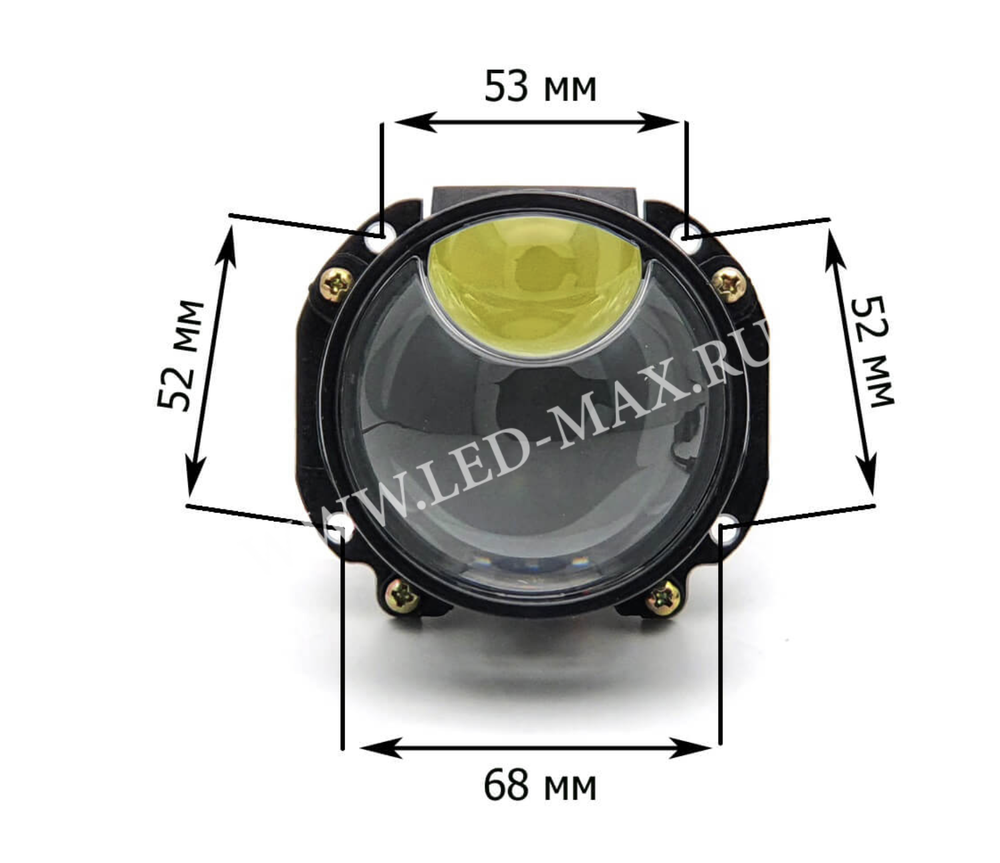 J49 Светодиодные линзы Bi-LED, 2.5 дюйма 6000K, би лед модули (2 шт., комплект)