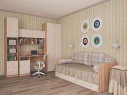 Детская "Богуслава" № 2 (дуб баррик светлый/крем брюле), ЛДСП/МДФ, Комфорт-S
