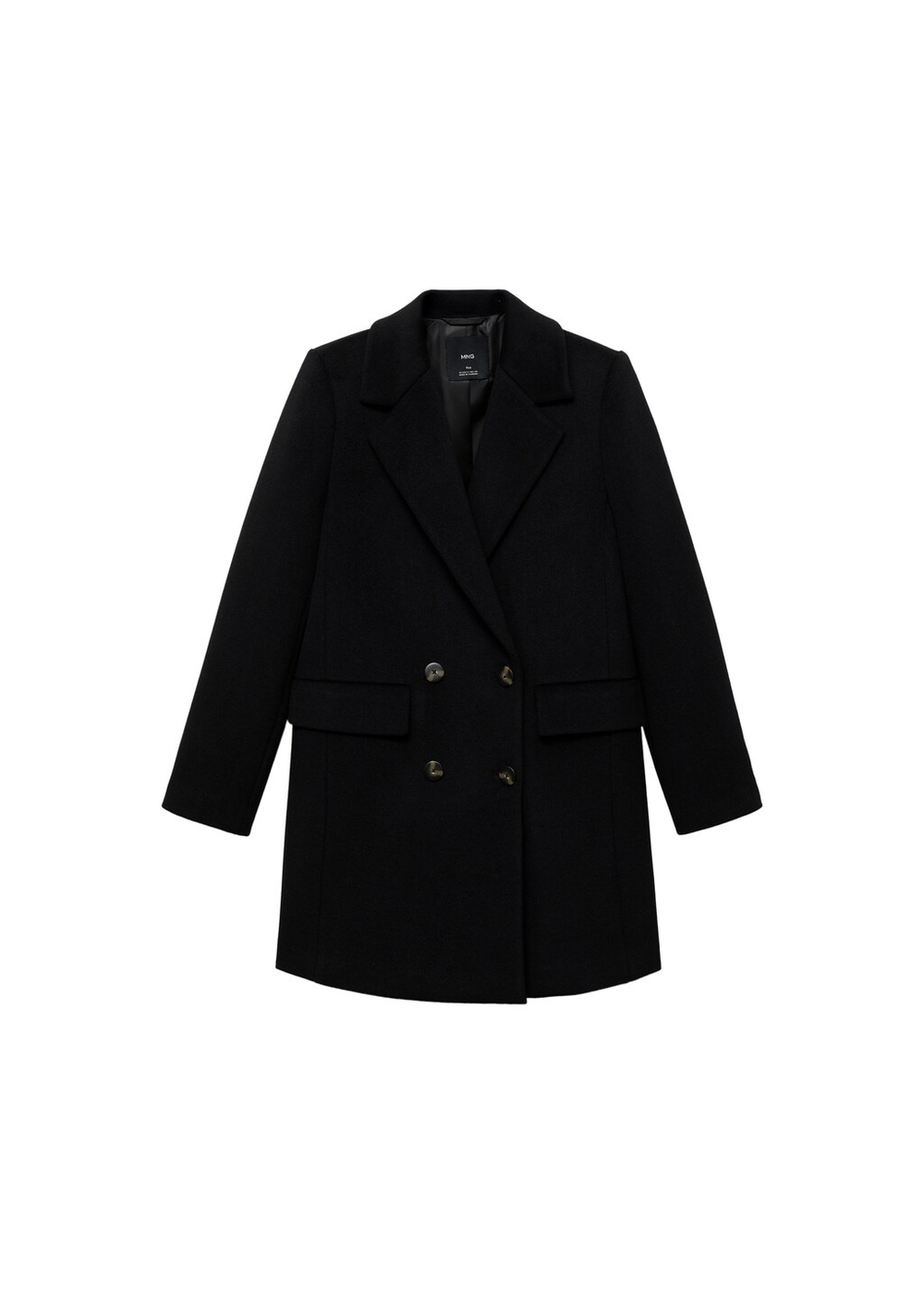 Двубортное пальто с шерстью